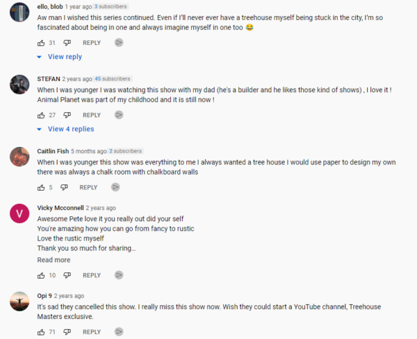 Комментарии к видео Animal Planet о Treehouse Masters