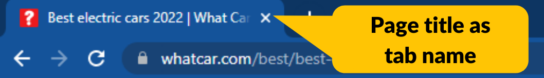 Beispiel für einen Seitentitel, der in einem Browser-Tab verwendet wird