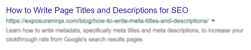 Screenshot eines Seitentitels in den Suchergebnissen von Google