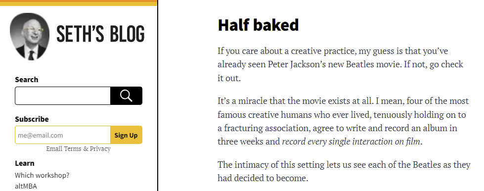 セスのブログのスクリーンショット