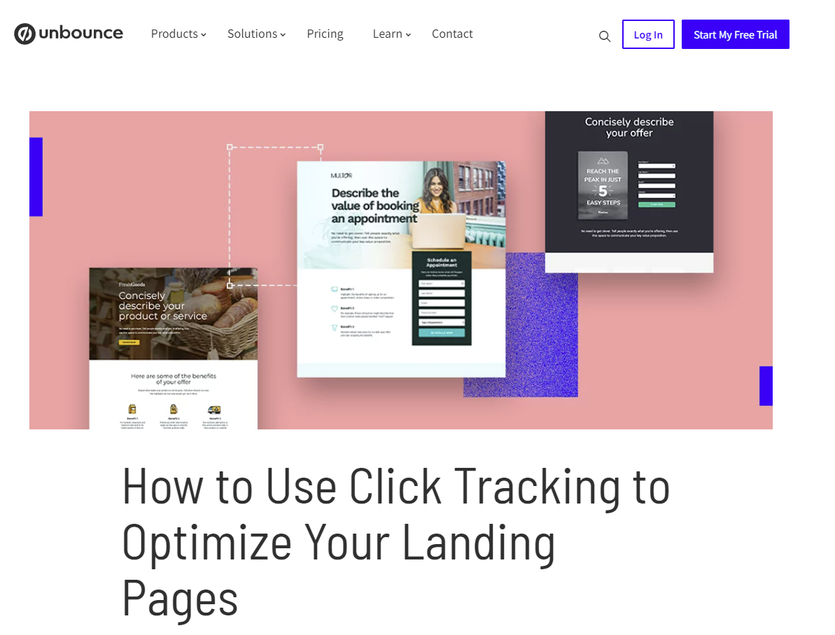 Unbounceブログのスクリーンショット
