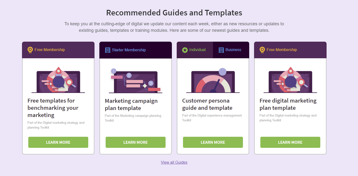 SmartInsightのガイドとテンプレートのスクリーンショット
