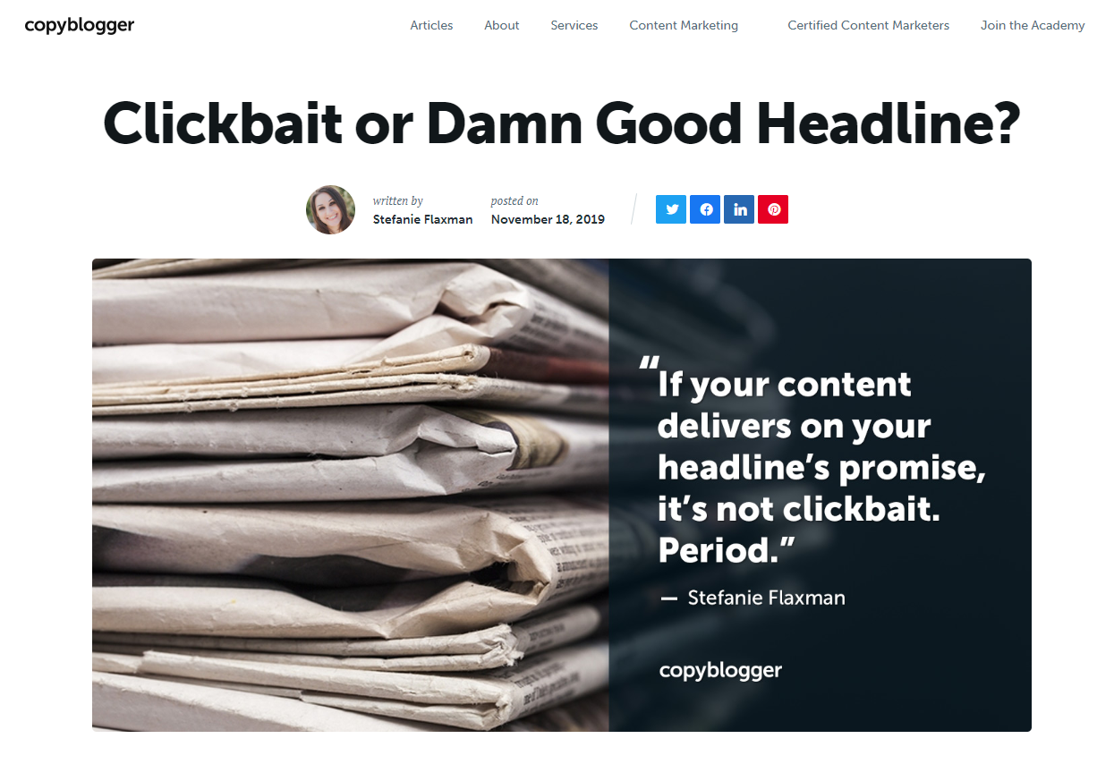 Copybloggerブログのスクリーンショット