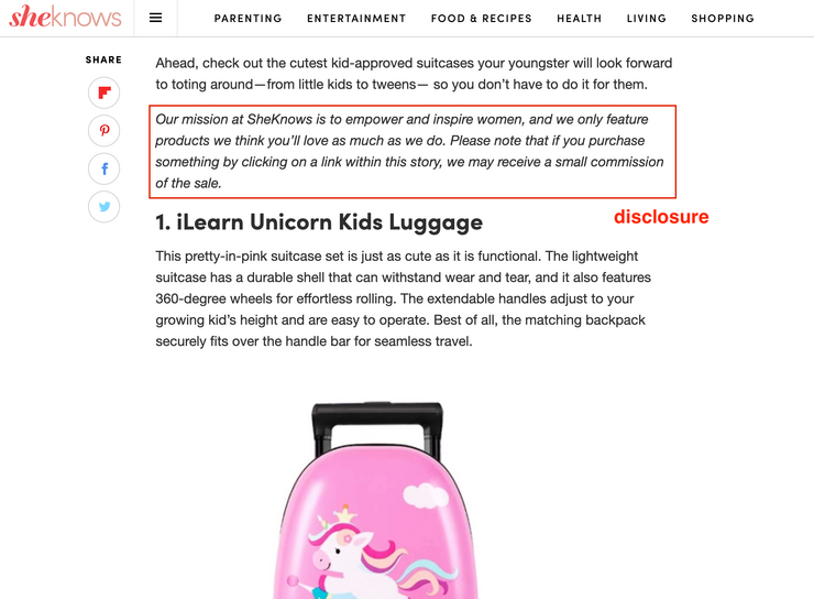 Exemplu de dezvăluire