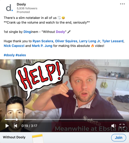 Реклама LinkedIn от Дули