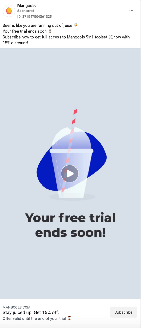 Реклама в Facebook от Mangools