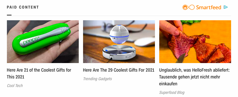 Exemples d'annonces natives