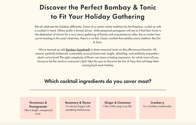 Quiz di presell di Bon Appetit