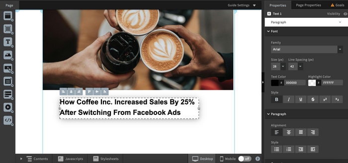 Creazione di una pagina di prevendita: passaggio 5