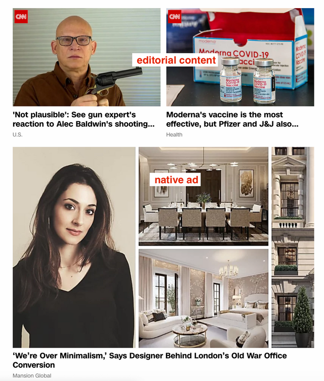 Annuncio nativo vs contenuto editoriale