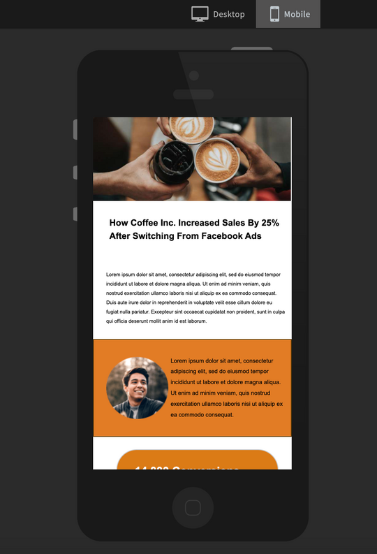 Creazione di una pagina di prevendita: passaggio 9