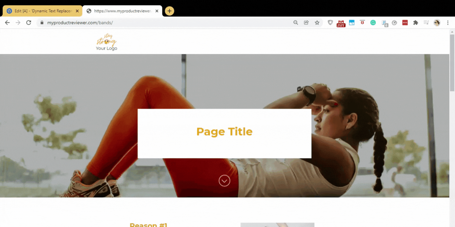 Sostituzione dinamica del testo con Unbounce