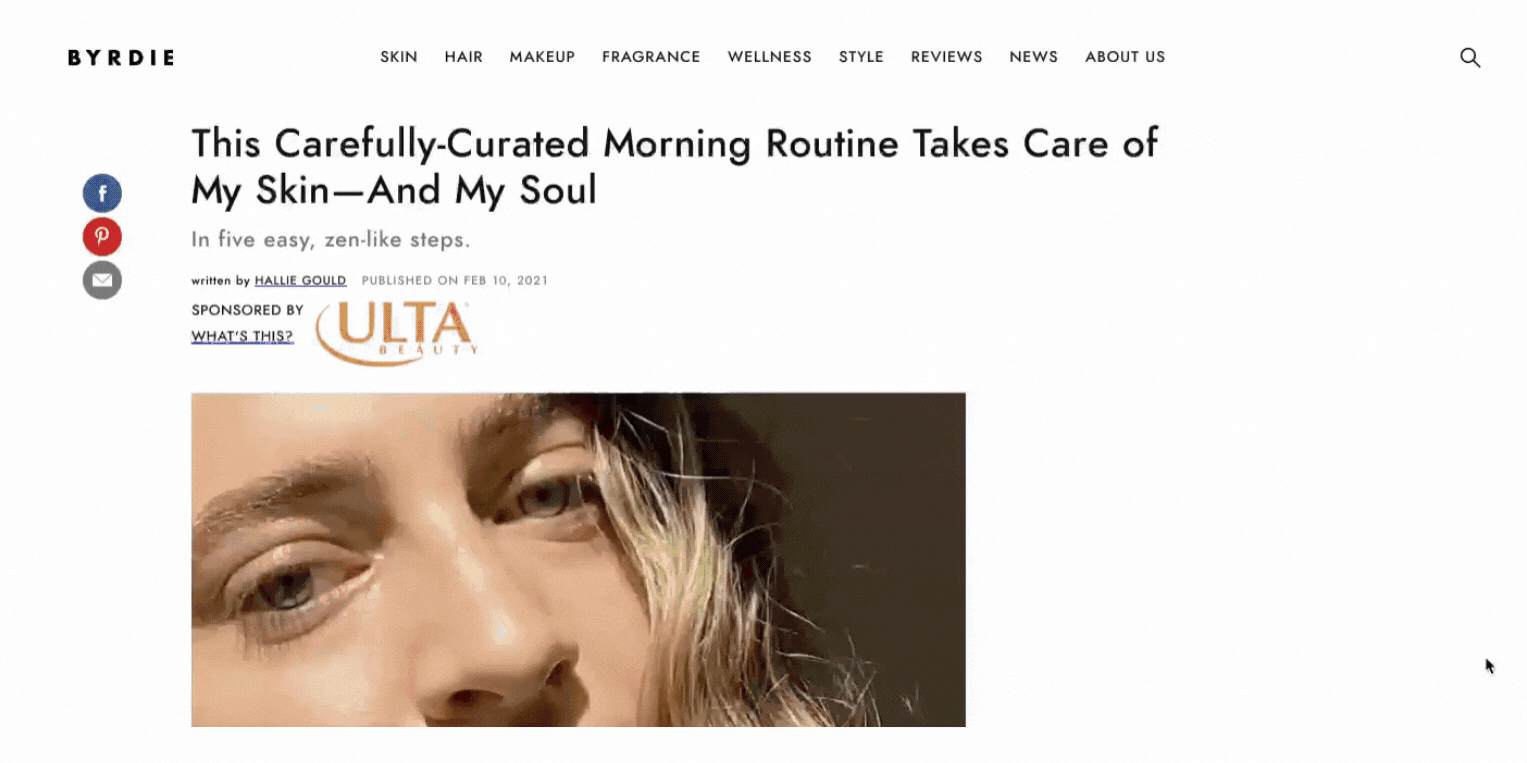 Pagina di prevendita di Ulta Beauty