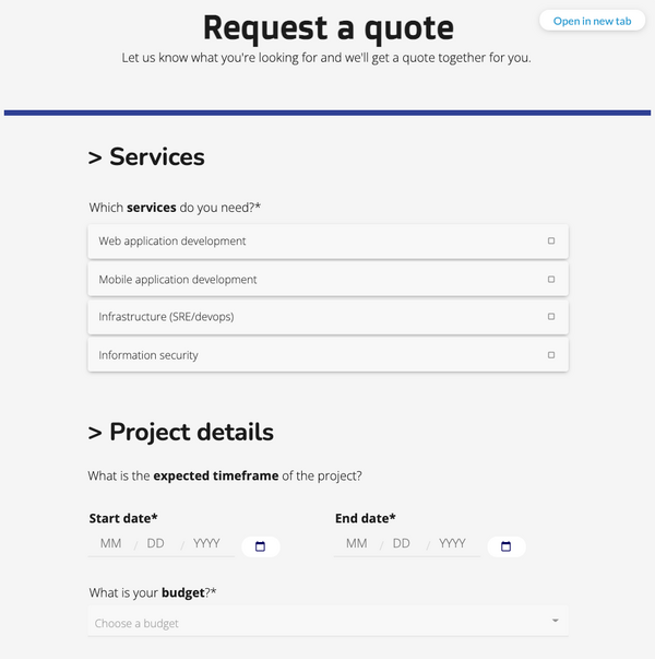 Ejemplo de formulario de captura de clientes potenciales
