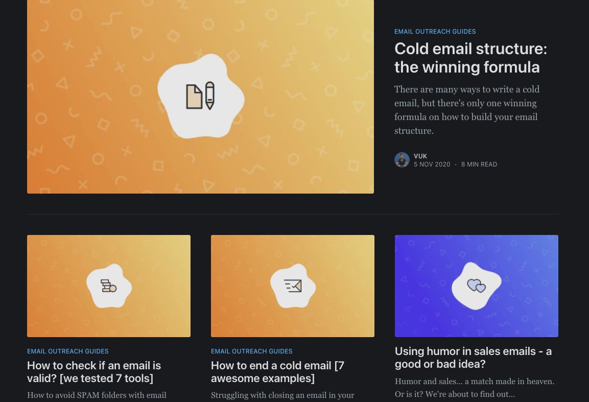 exemplu de aspect pentru postările de blog conexe