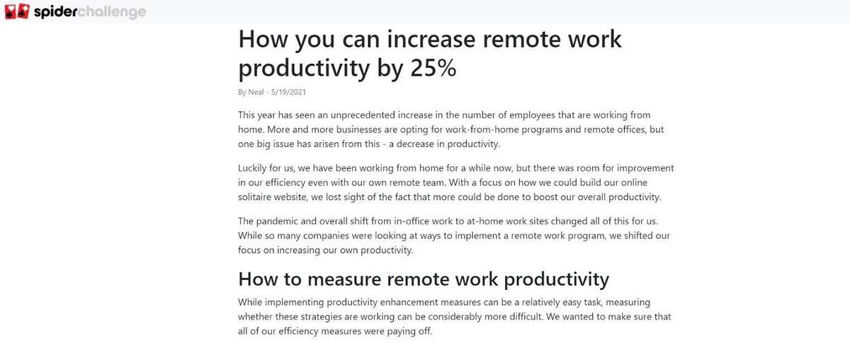 ejemplo del desafío Spider Solitaire