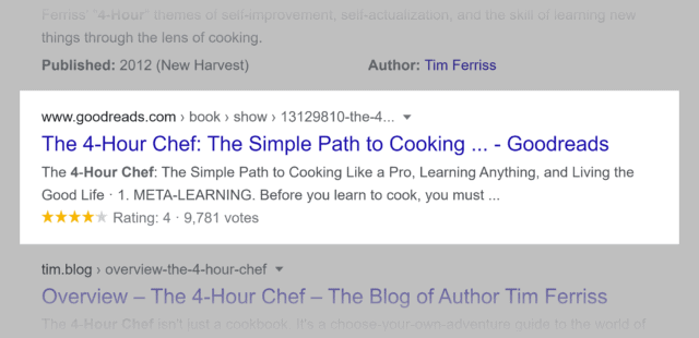 przykładowe wyniki wyszukiwania z Google