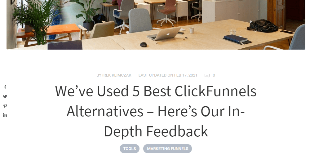 5 Articol privind alternativele ClickFunnels