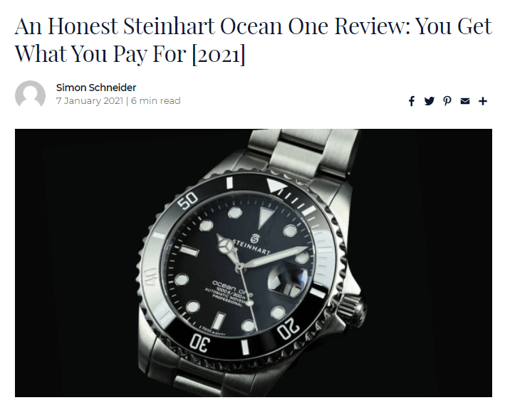 O recenzie sinceră Steinhart Ocean One