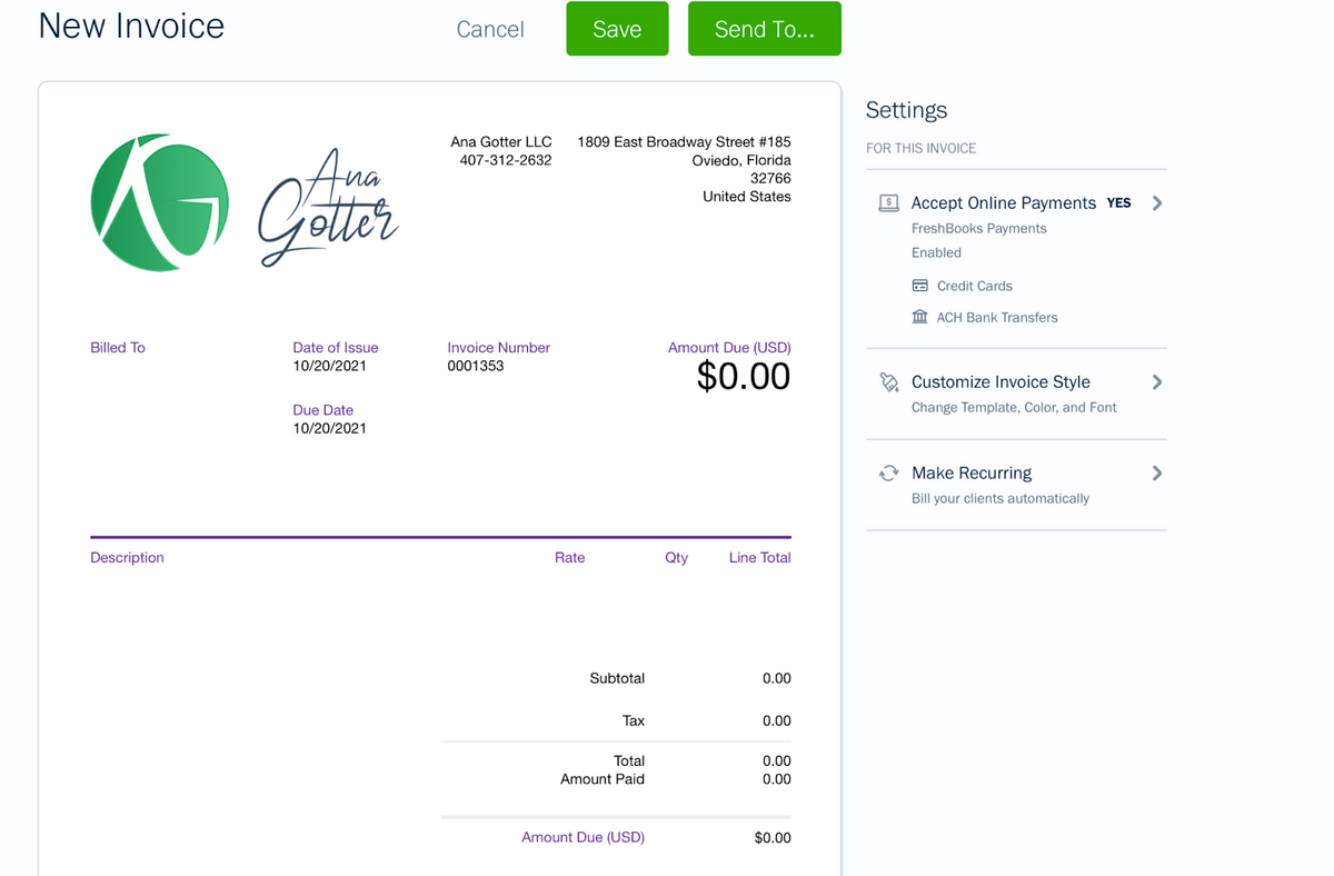 Beratung für Freiberufler, die die Rechnungssoftware von Freshbooks zeigen