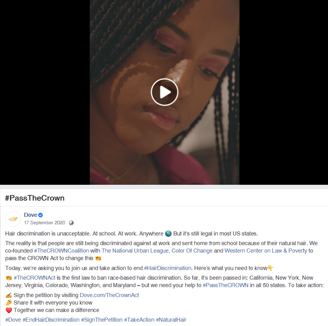 Dove 为#Passthecrown 活动发布的帖子
