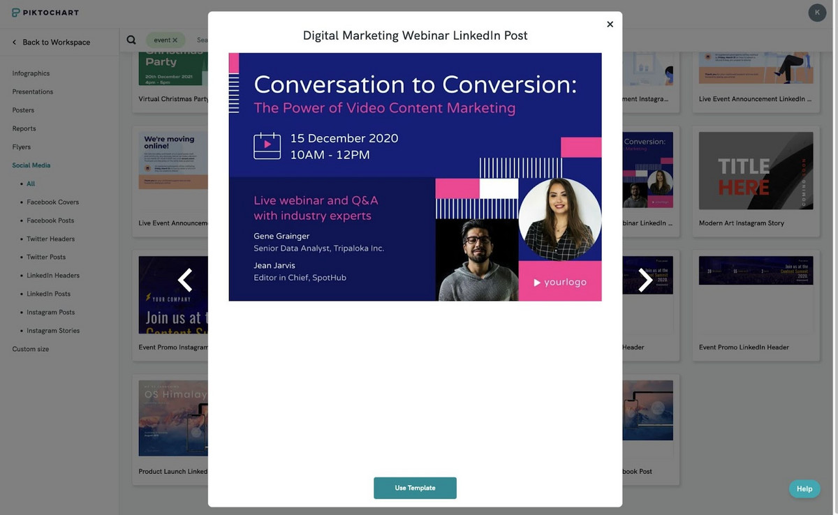 ポッドキャストアートカバー用のピクトチャートビジュアルのテンプレートを選択する