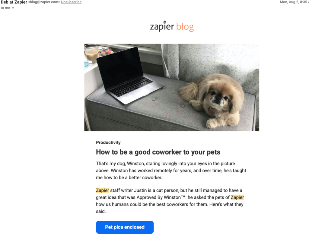 推广内容的电子邮件通讯