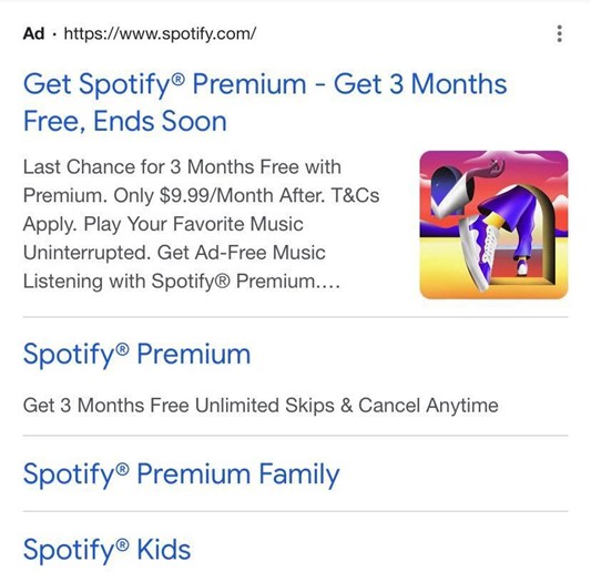 Spotfiy publicidade de anúncios do Google Spotify Premium