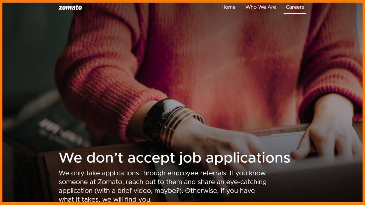 Zomato採用情報ページ