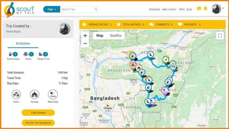 ScoutMyTrip tarafından oluşturulan güzergah