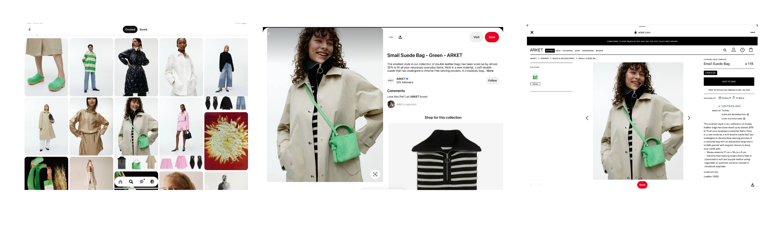 Perdagangan sosial Arket Pinterest