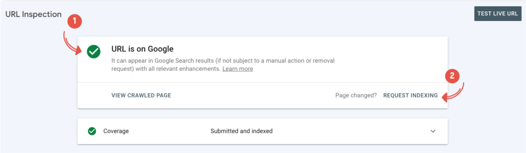 Googleインデックスをページにリクエストする方法