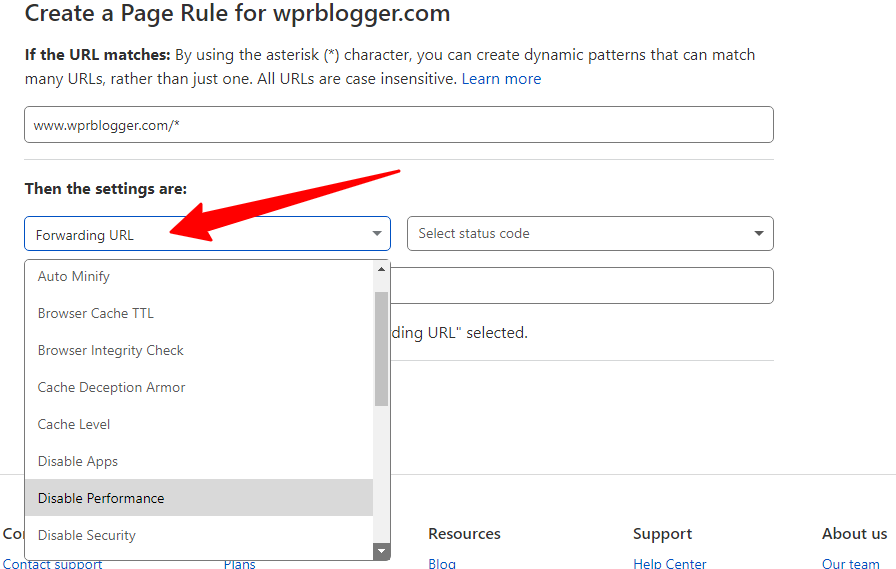 URL-Weiterleitung in Cloudflare zum Einrichten der 301-Weiterleitung