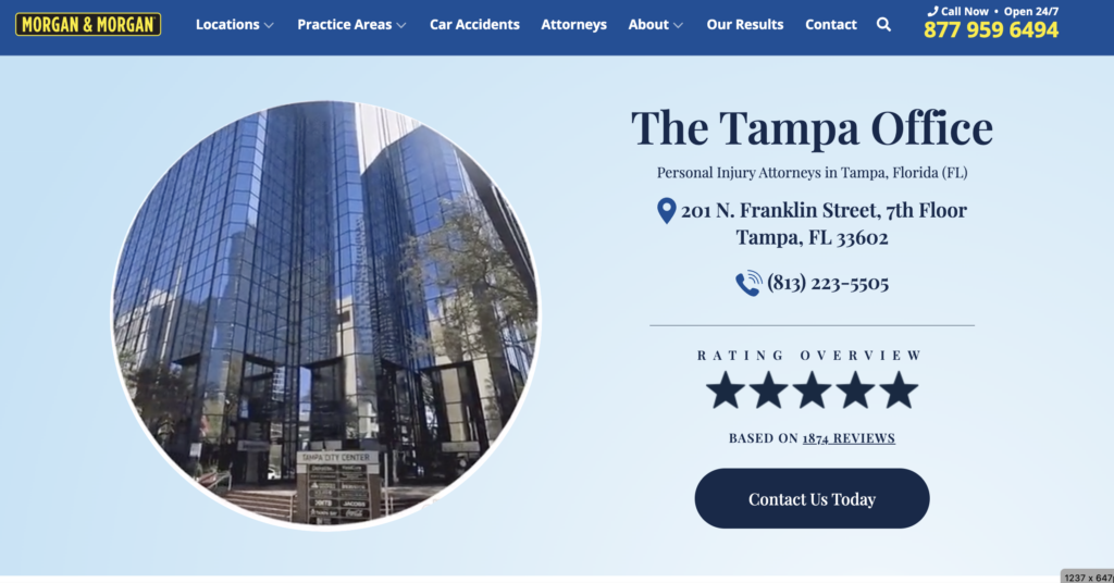 Morgan & Morgan Tampa Bay ทนายความอุบัติเหตุทางรถยนต์