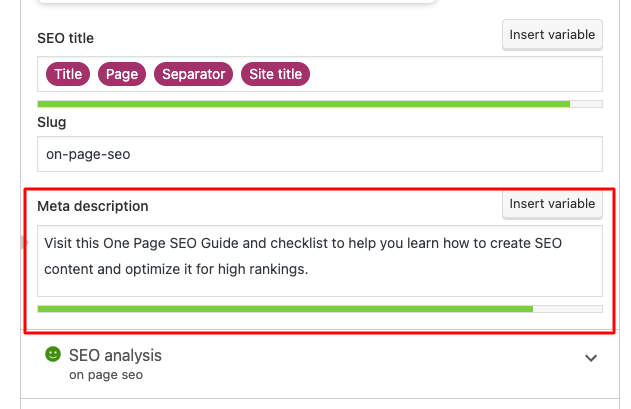 ปรับแต่ง Meta Description สำหรับ One Page SEO