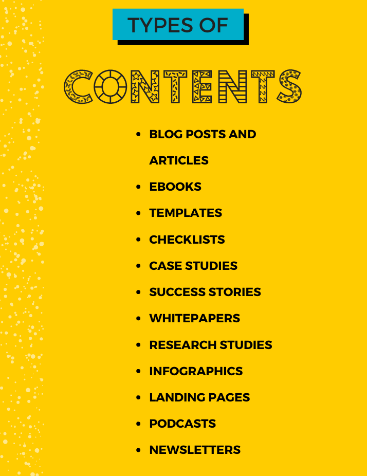 ประเภทเนื้อหาสำหรับการค้นคว้าและเผยแพร่เนื้อหา