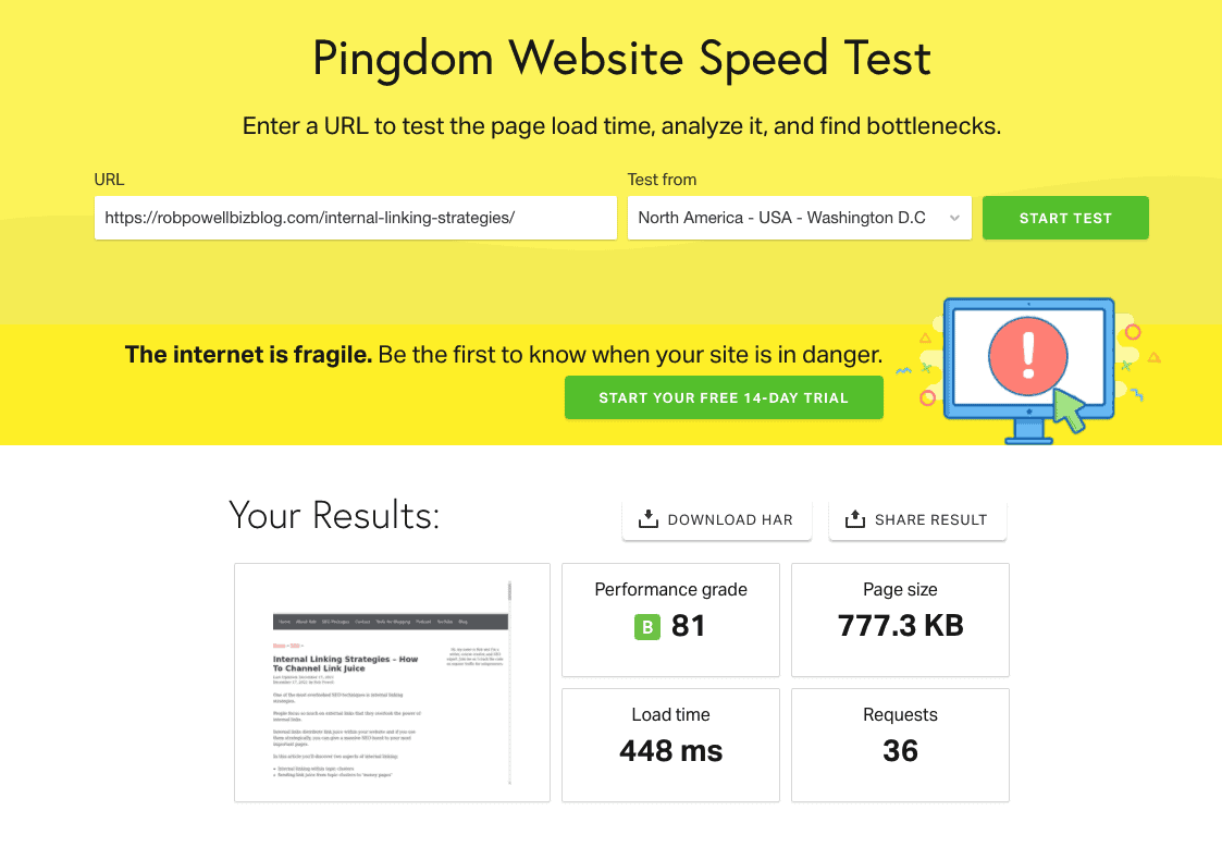 GeneratePress speed test