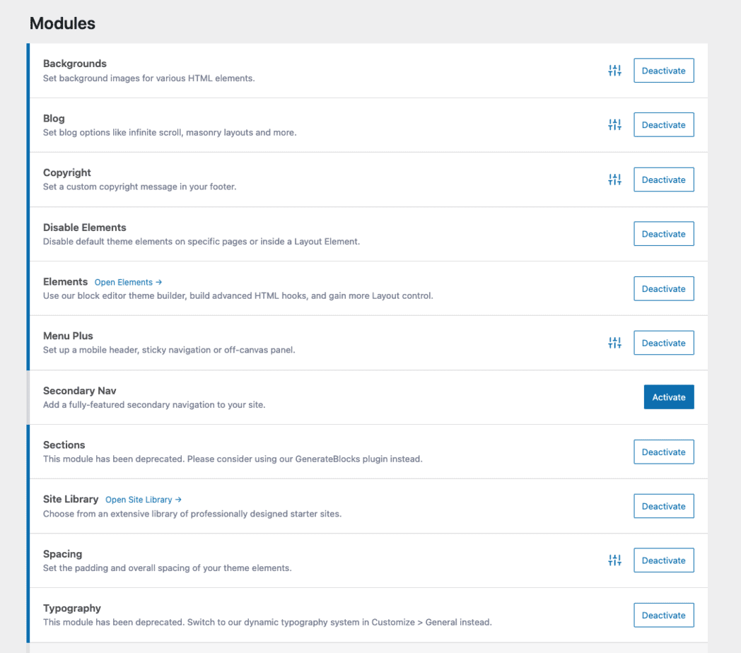 GeneratePress modules (Premium)