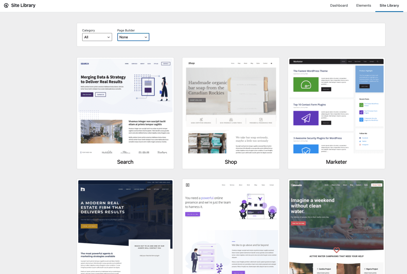 GeneratePress Site Library