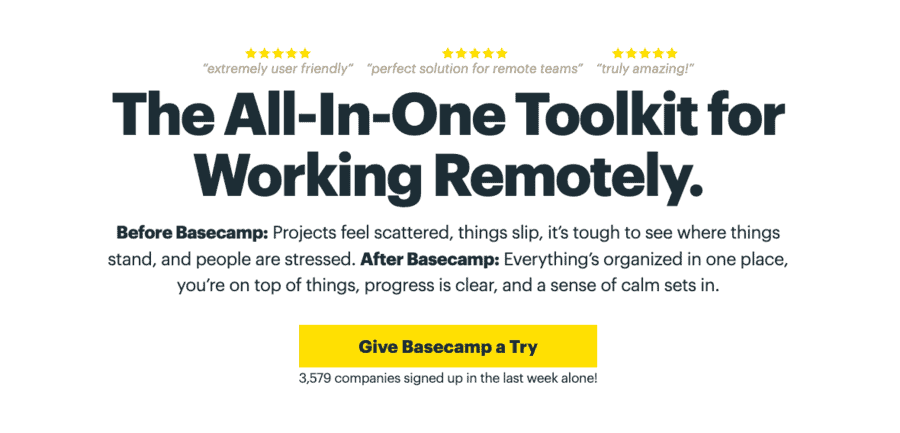 example of a strong call to action (CTA)