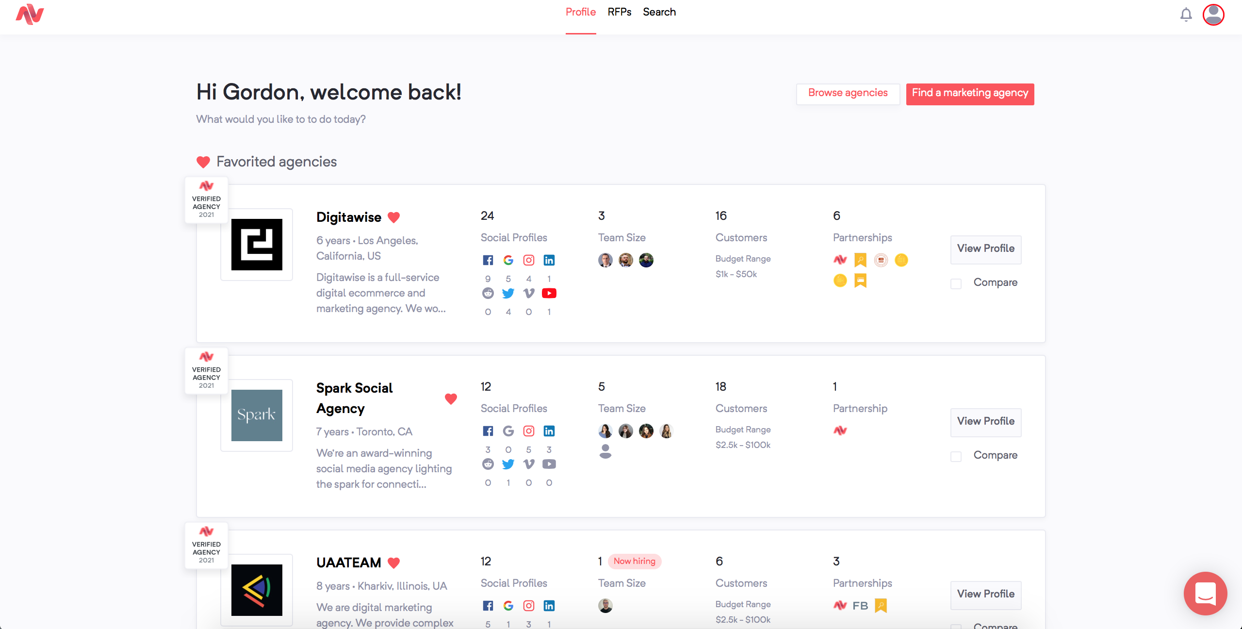 Affari | Agenzie preferite