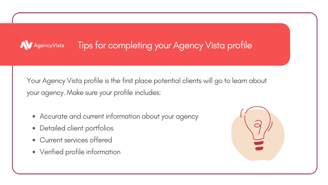Dicas para preencher seu perfil do Agency Vista