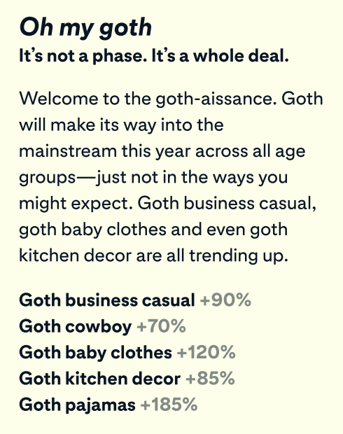 Pinterest prognostiziert 2022: Oh my goth | Agentur Vista