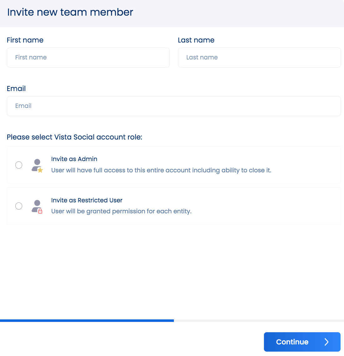 Permissões e acesso do usuário | Vista Social