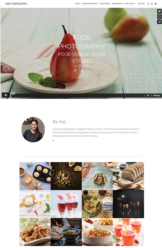 เว็บไซต์ผลงานภาพถ่ายอาหารของ Insy Chengappa Insy Chengappa Food Photography Portfolio Website