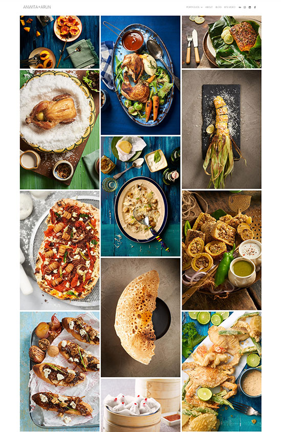เว็บไซต์ผลงานภาพถ่ายอาหาร อันวิตา อรุณ Anwita Arun Food Photography Portfolio Website