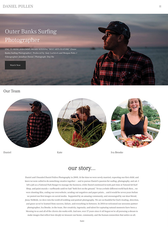 المصور دانيال بولين حول الصفحة Photographer Daniel Pullen About Page