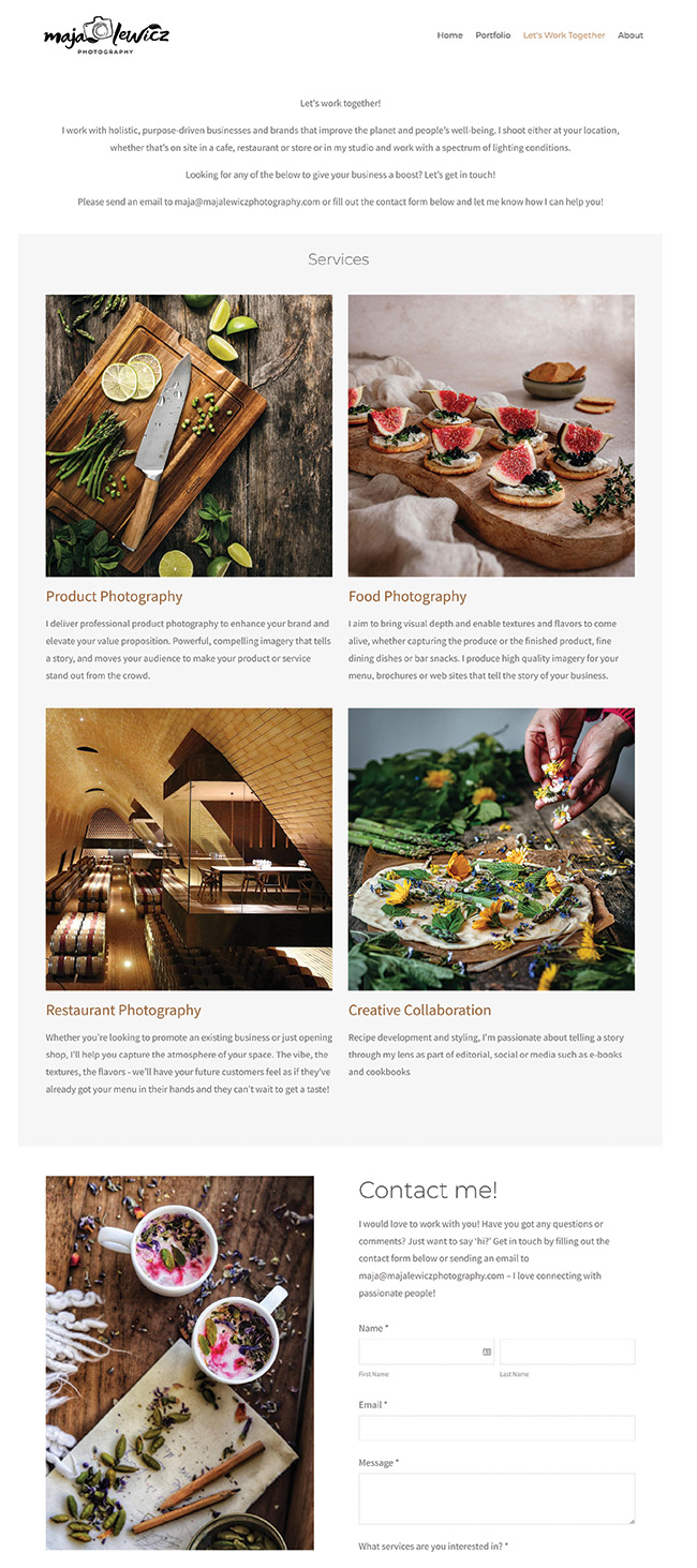 صفحة الاتصال Maja Lewicz Maja Lewicz’s Contact Page