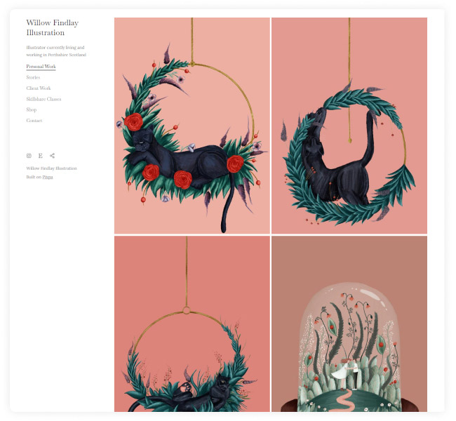 محفظة المصور ويلو فيندلي الفنية Illustrator Willow Findlay's Art Portfolio
