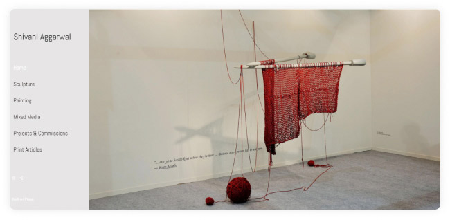 الموقع الإلكتروني لمحفظة الفن لشيفاني أجروال Shivani Aggarwal's Art Portfolio Website